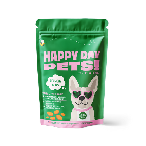 Happy Day Pets Turkey Chips – crispy turkey and sweet potato dog treats bag