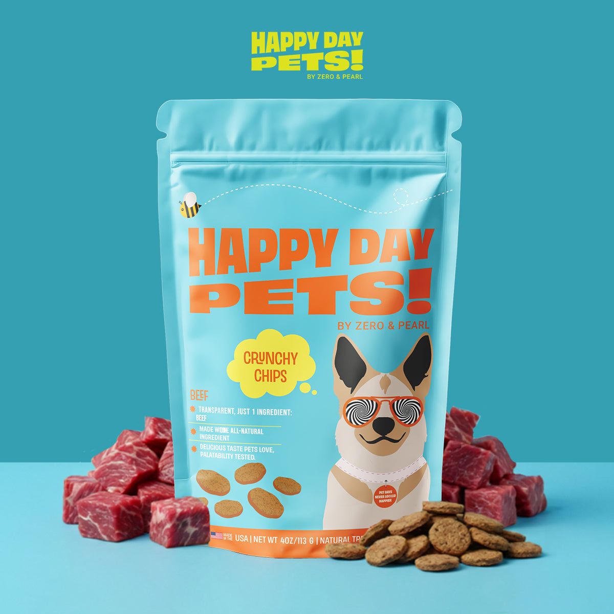 Beef Chips single-ingredient dog treats – Happy Day Pets, photo 4