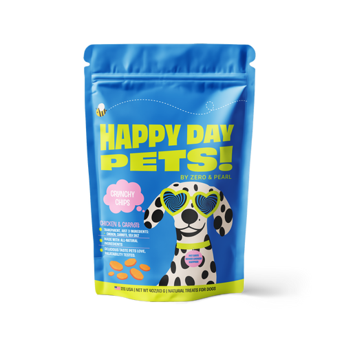 Happy Day Pets Chicken Chips – crispy chicken and carrot dog treats bag