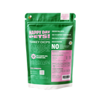 Happy Day Pets Turkey Chips, back of bag with ingredients